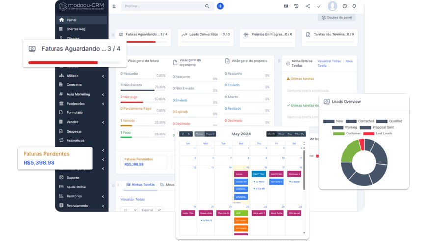 Gestão de contas e cobranças para seus cliente em um unico CRM/ERP